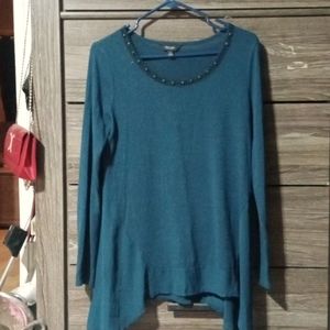Vera Wang small tunic sweater Mediterranean blue